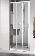 CADA XS CK G3L 12020 VPK 3-створ. раздвижная дверь 1170-1210/2000 с фикс.панелью слева, профиль серебро/глянец+стекло ESG прозрачное с покр. CADAclean 500_191_1428928